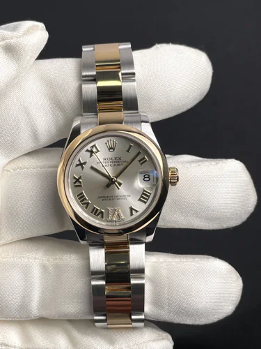Rolex Datejust 31 Silver dial with diamonds oyster bracelet box & papers 2020