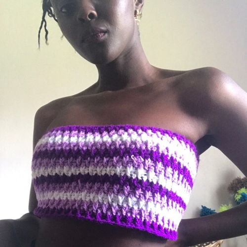 Alpine stitch crochet bandeau, easy crochet pattern, crochet bandeau top pattern