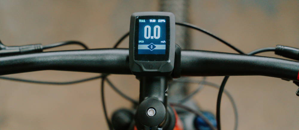 Electric bike display on handlebars