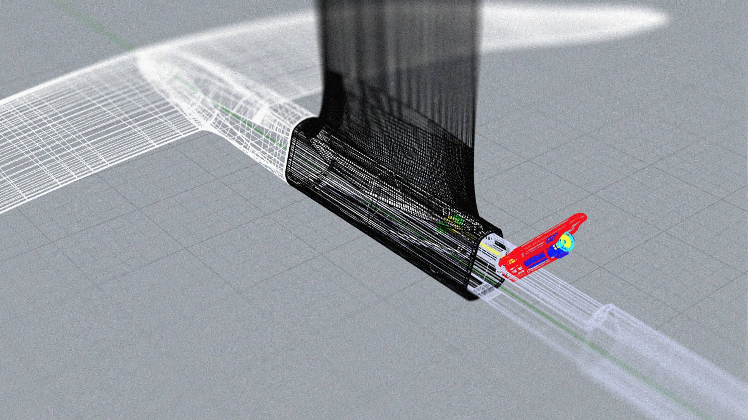Green Hat Kiteboarding-Slingshot One Lock System Close Up View of CAD Model