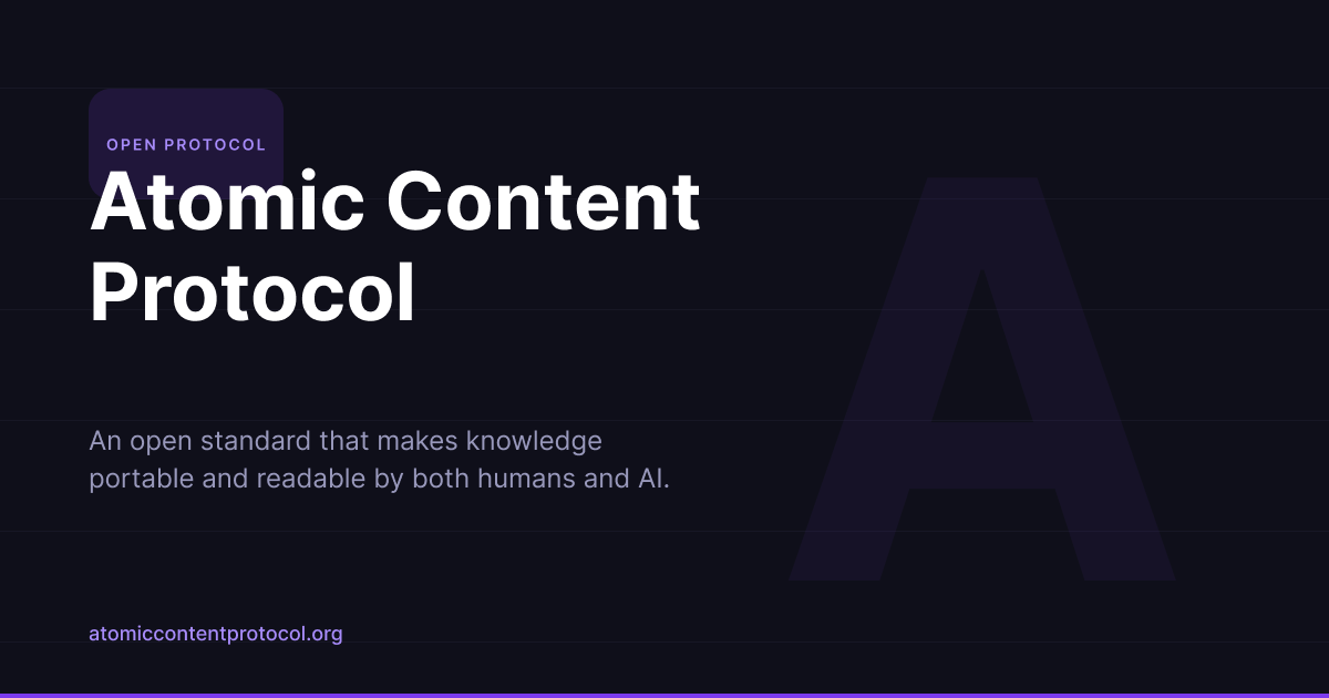 Atomic Content Protocol - Making Knowledge Portable