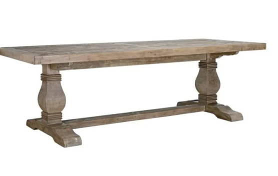 weathered wood dining table