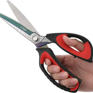 LIVINGO 10" Multipurpose Heavy Duty Scissors, Premium Titanium Coating Forged Stainless Steel Tool Industrial Shears for Household Pruning, Gardening, Fabric