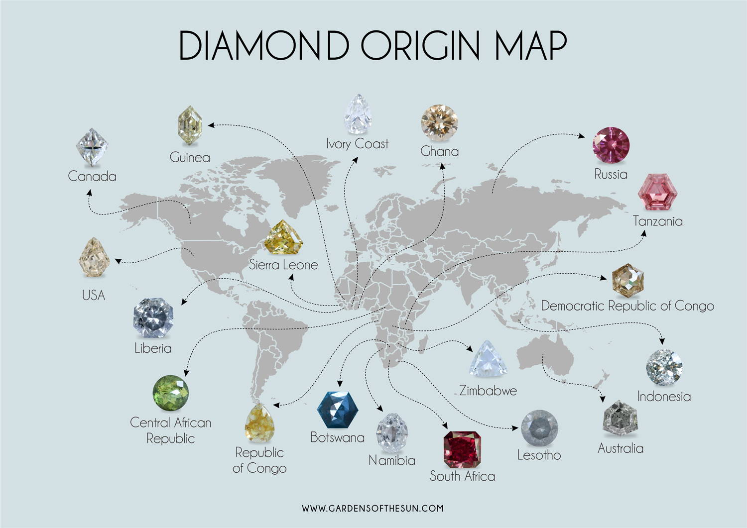 diamond origin map