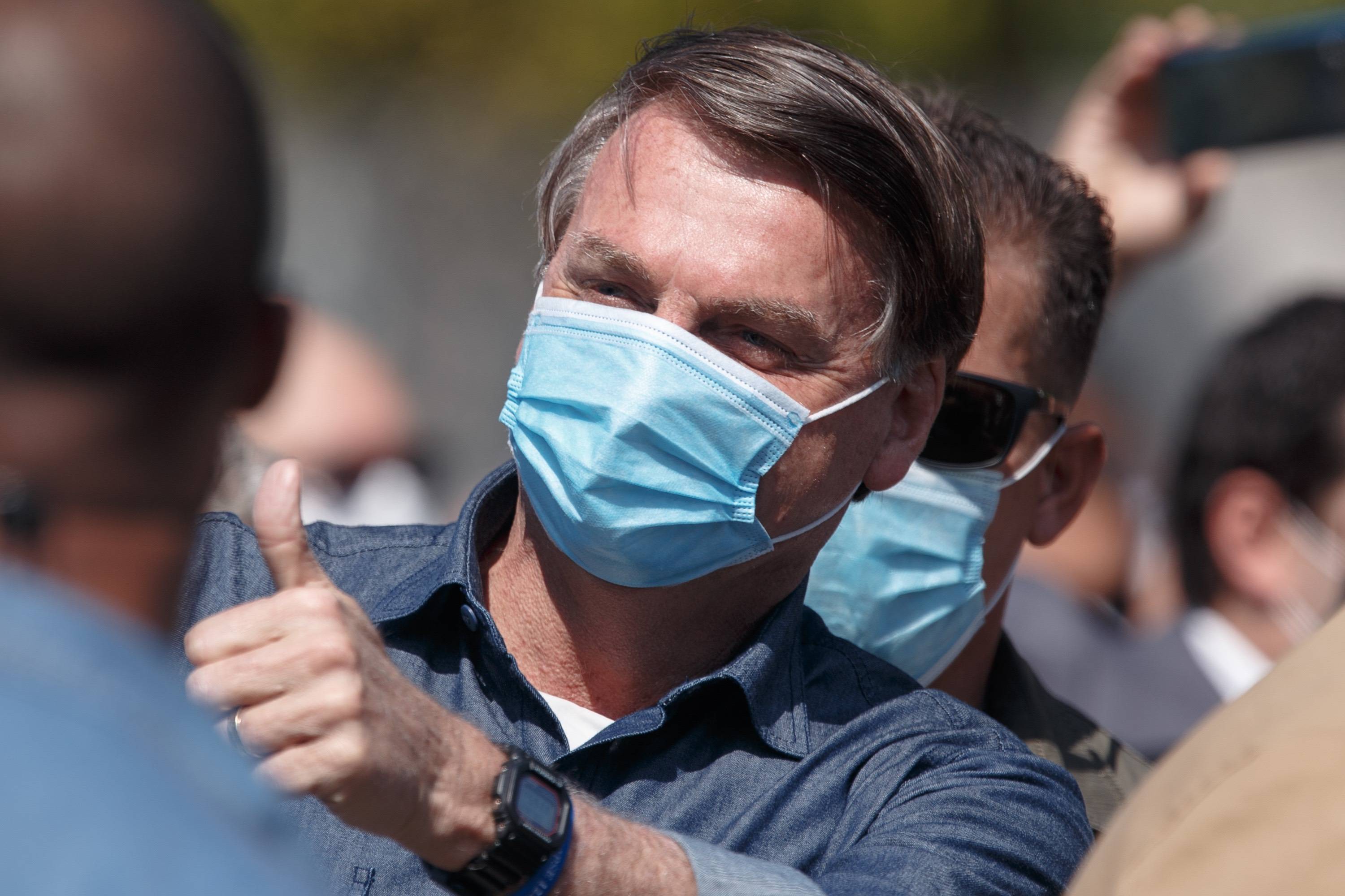 President Bolsonaro in a mask
