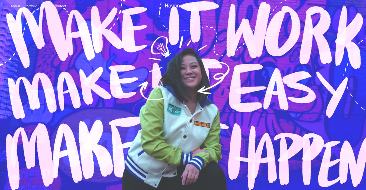 Screenshot of Havana Nguyen, from the ux portfolios collection.