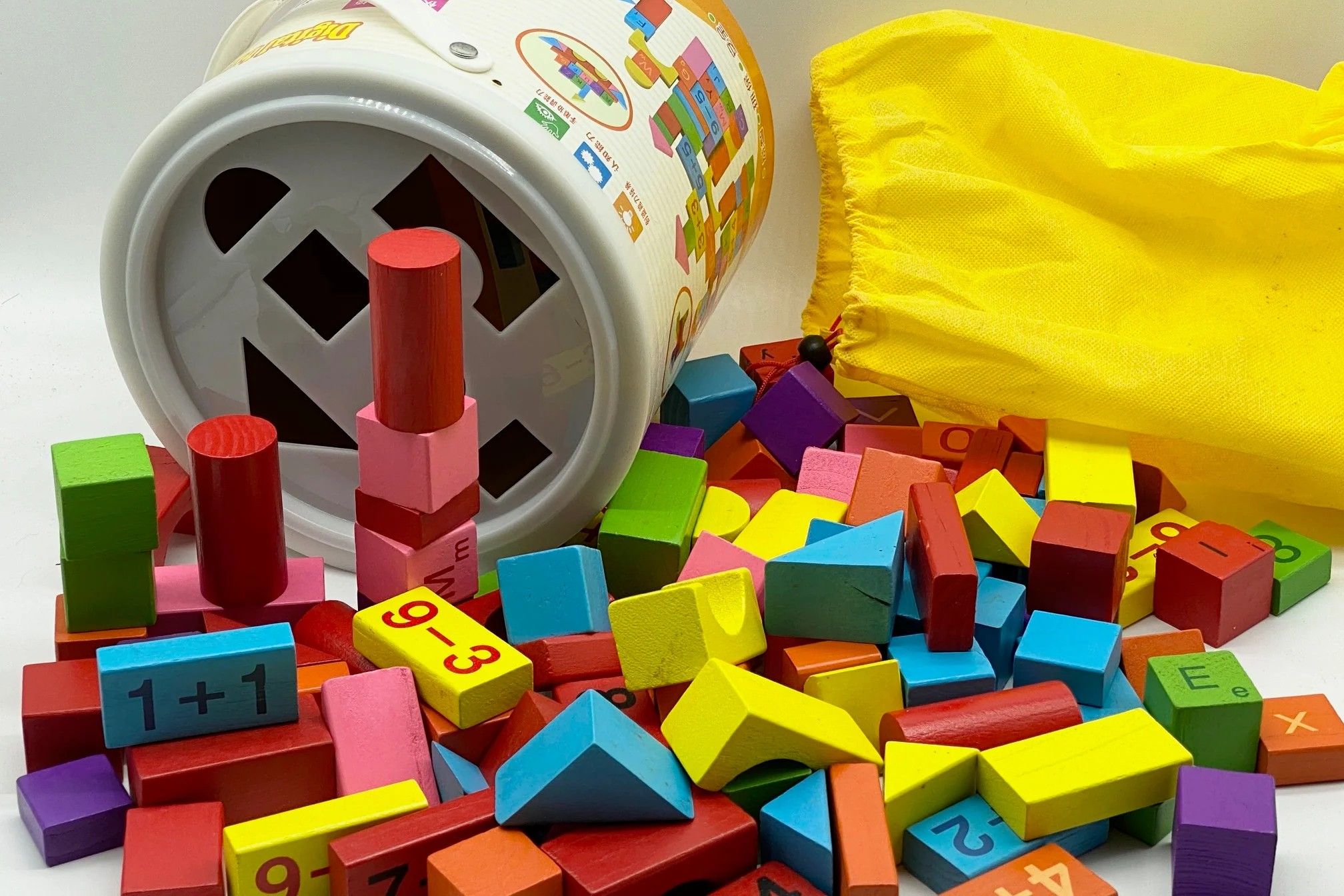 Kids Wooden Blocks 100 Pcs with Tub- Rec. Age: 24 months+