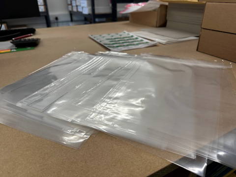 Packaging bags containing recycled material used by Go2Products