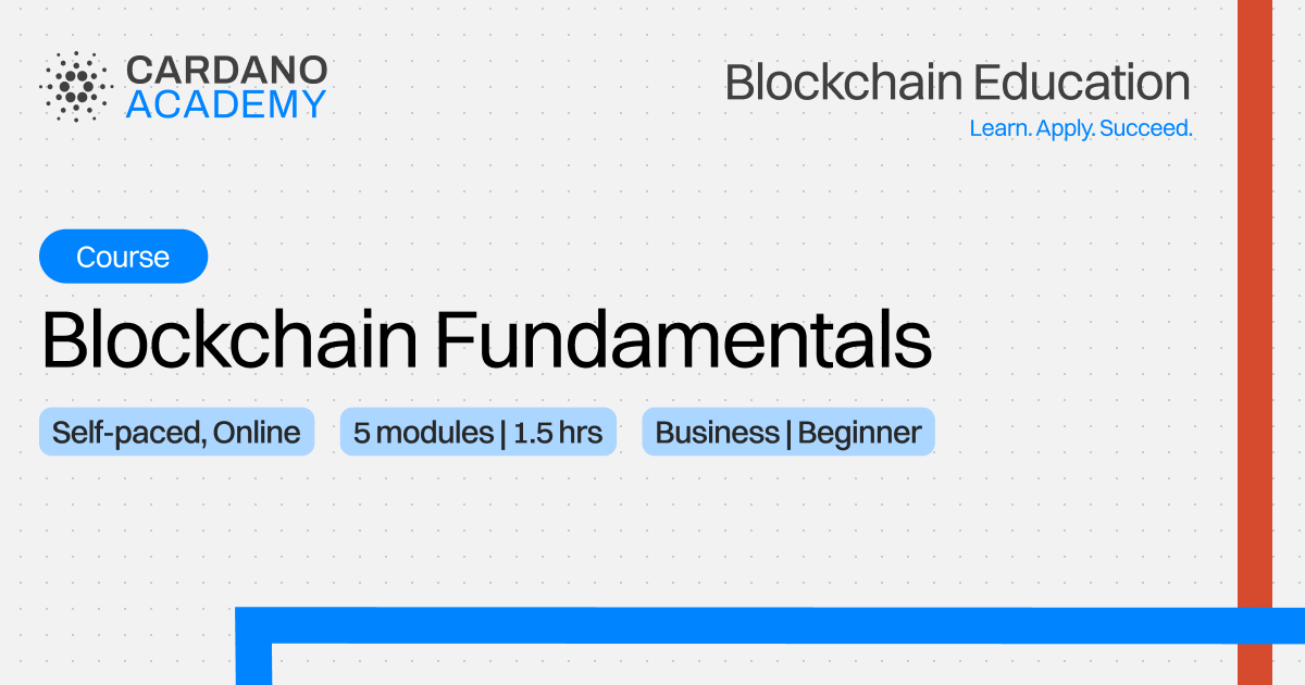 Blockchain Fundamentals Course | Cardano Academy