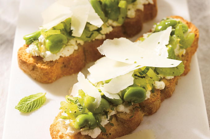 Fava Bean and Ricotta Toasts
