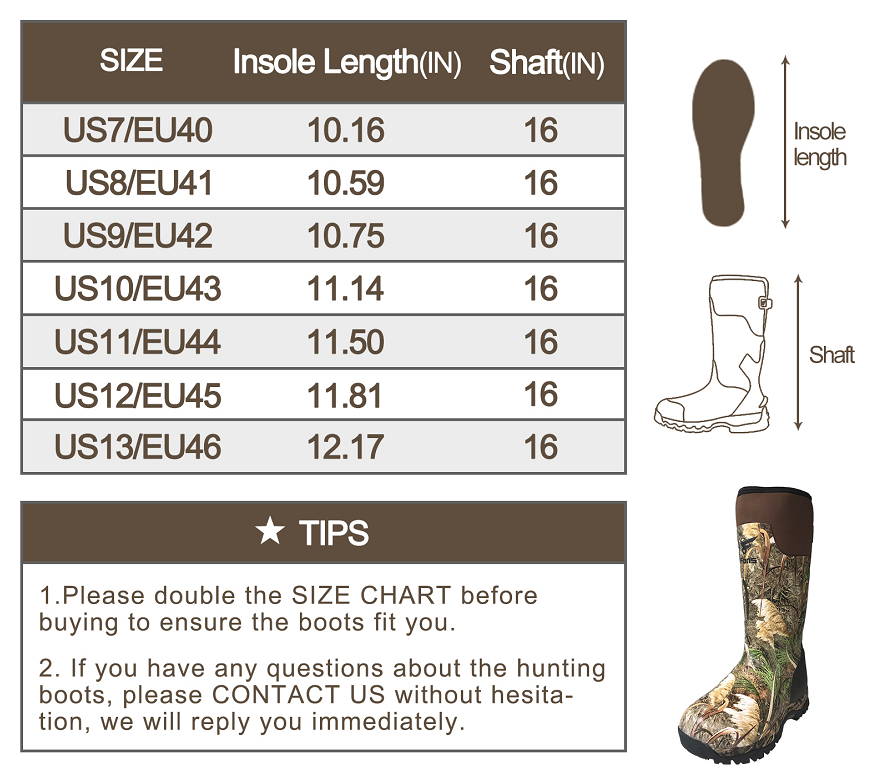 Size 16 rubber hunting boots online