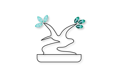 Illustration of emerald gemstones as lush green bonsai tree