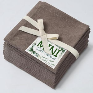 Urby Eco Hanky 10x10in Reusable Linen/Cotton Napkins. Small Cloth Napkins. Eco Friendly. Ideal Use As Kids Napkins for Lunch. Dinners. Occasions Like Weddings,Birthday,Cocktail Parties. (KH,12pk)