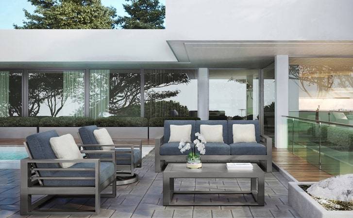 Ebel Palermo Aluminum Outdoor Patio Seating Furniture Collection