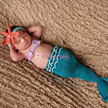 mermaid outfit for baby's first halloween in the nicu