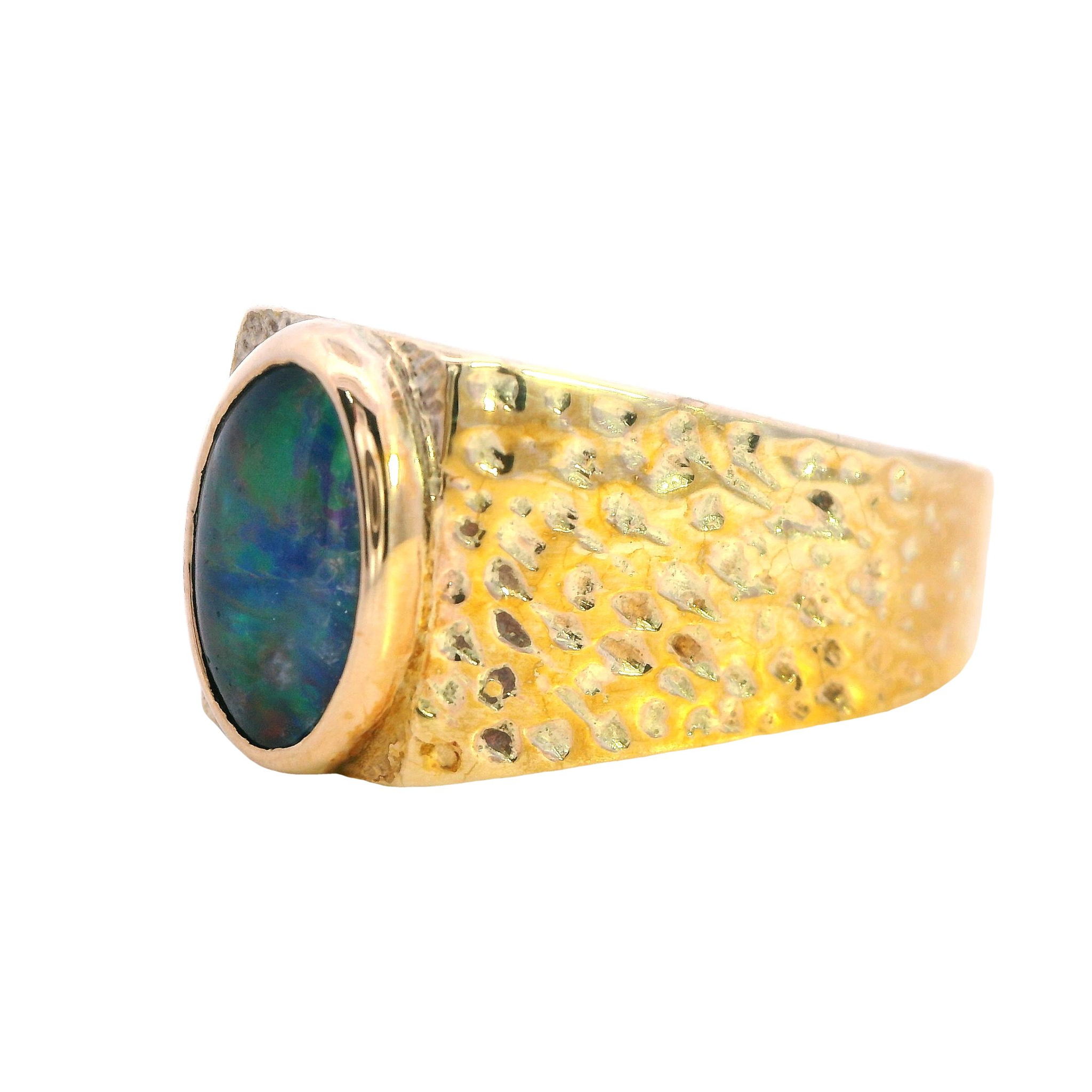 Opal Triplet Signet Ring - Image 3