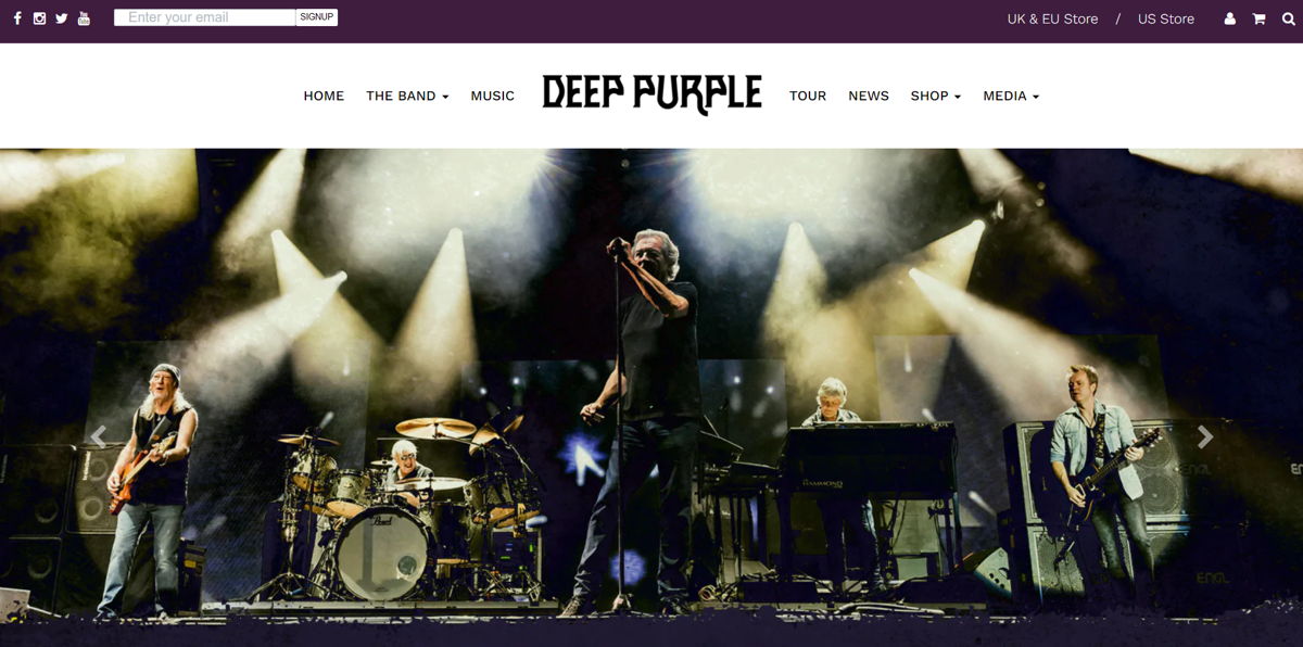 Screenshot of Deep Purple, from the band websites collection.