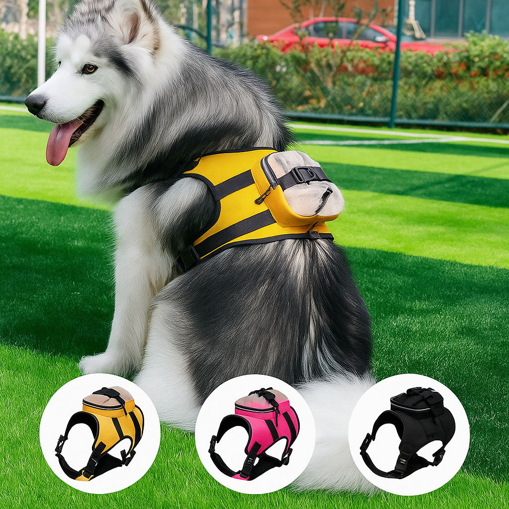 Ultimate Dog Harness Vest with Backpack - Padded, Reflective & Adjustable for Medium Sized Dogs