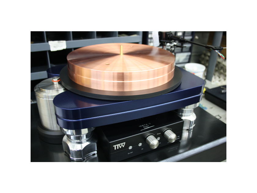 TTW Audio  MOMENTUS CU9999 90 Lb Copper Platter/Rim Drive  Turntable Less Tone Arm
