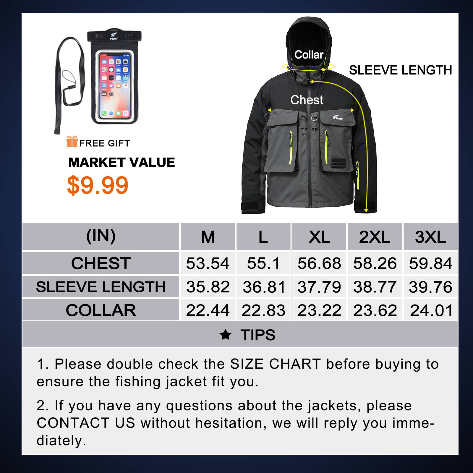 2 Layers Fishing Jacket – FunWater SUP Board CA