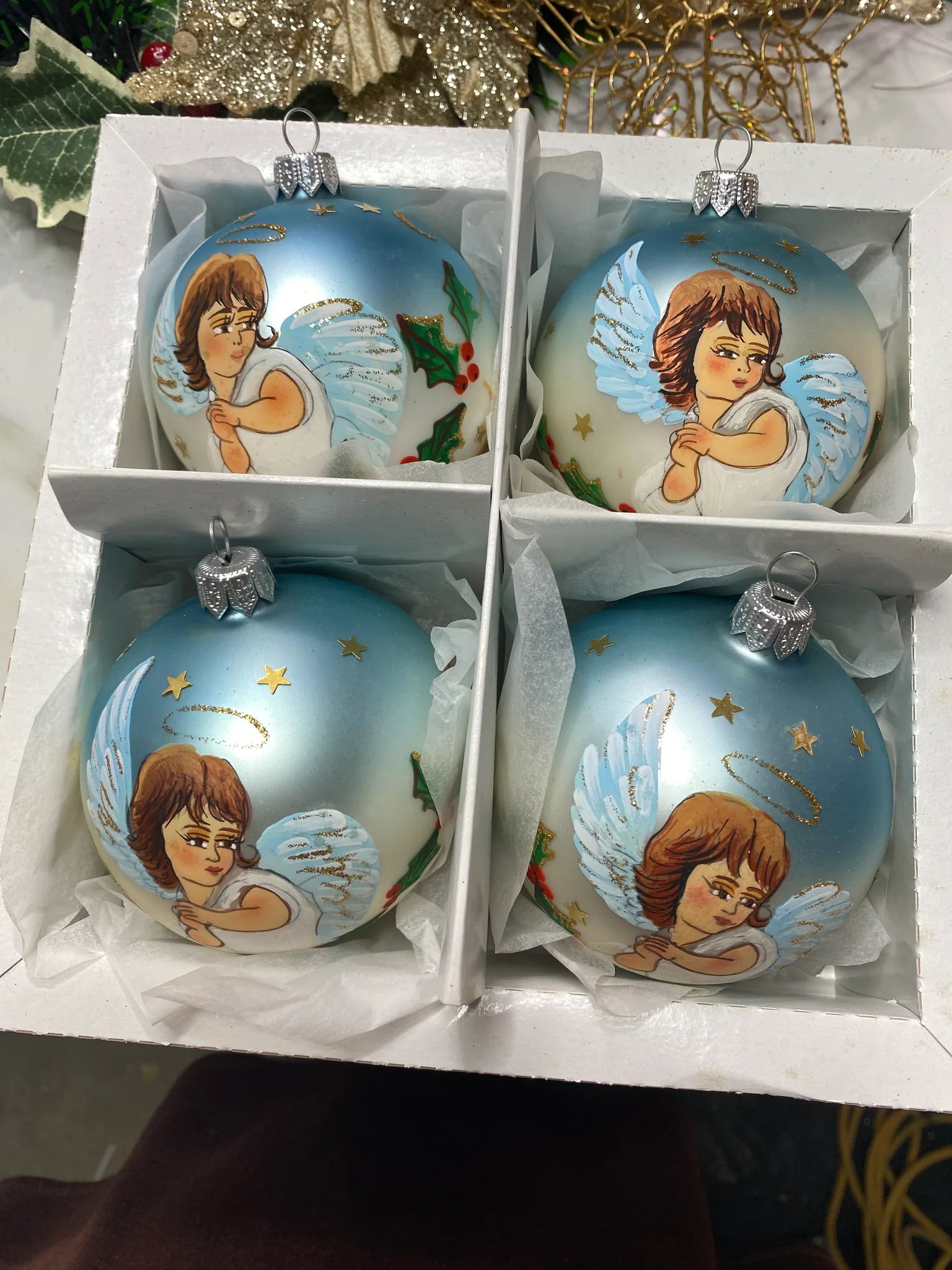 80mm Blue Angel on Holly - Image 2