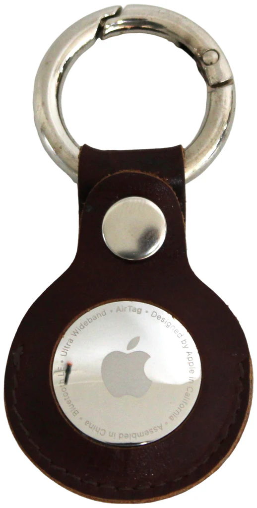 Genuine Leather Apple Air Tag Holder for Key Ring