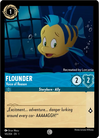 Flounder card from Disney’s Lorcana: The First Chapter