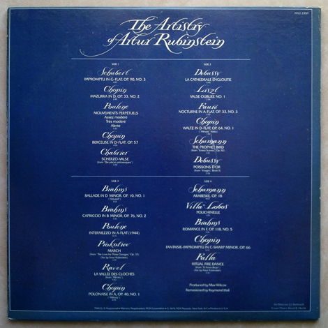 RCA | RUBINSTEIN - The Artistry of - Artur Rubinstein /...