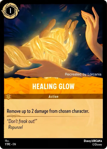 Healing Glow card from Disney's Lorcana Trading Card Game.