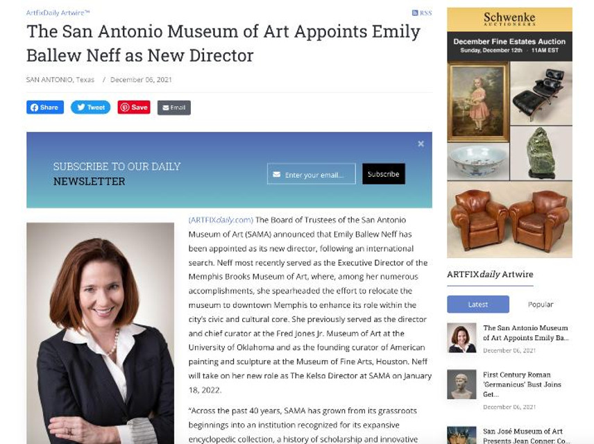 The San Antonio Museum of Art Appoints Emily Ballew Neff as New Director