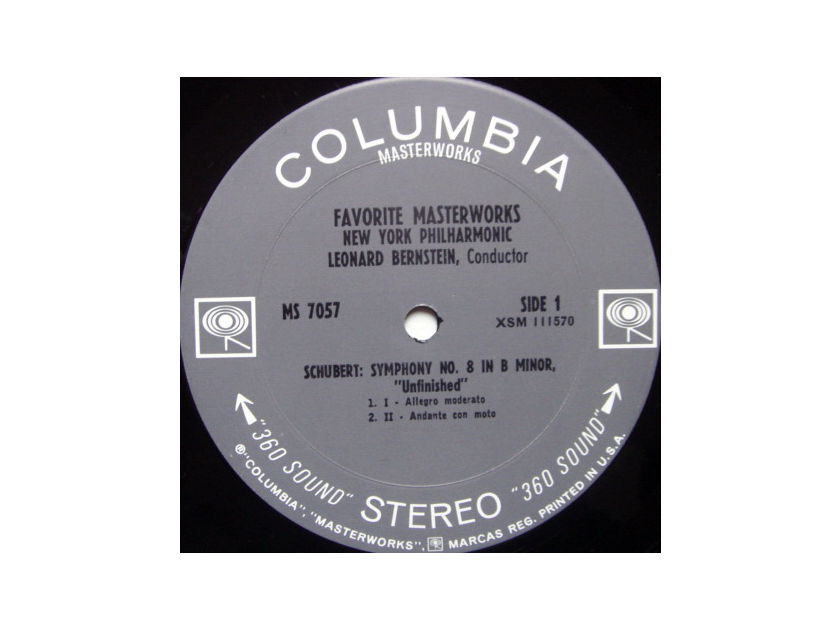 Columbia 2-EYE / LEONARD BERNSTEIN, - Schubert Unfinished, Mendelssohn Italian Symphonies, MINT!