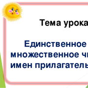 Единственное и множественное число имен прилагательных 2 класс школа россии презентация