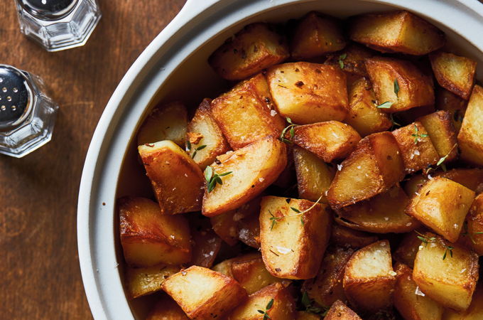 Pommes de terre rôties au gras de canard