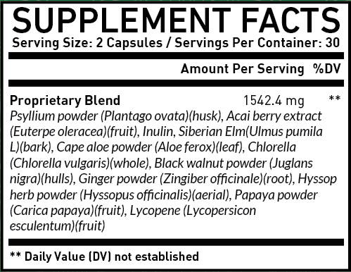 Supplement Facts of Nano Singapore's best weight loss detox pills