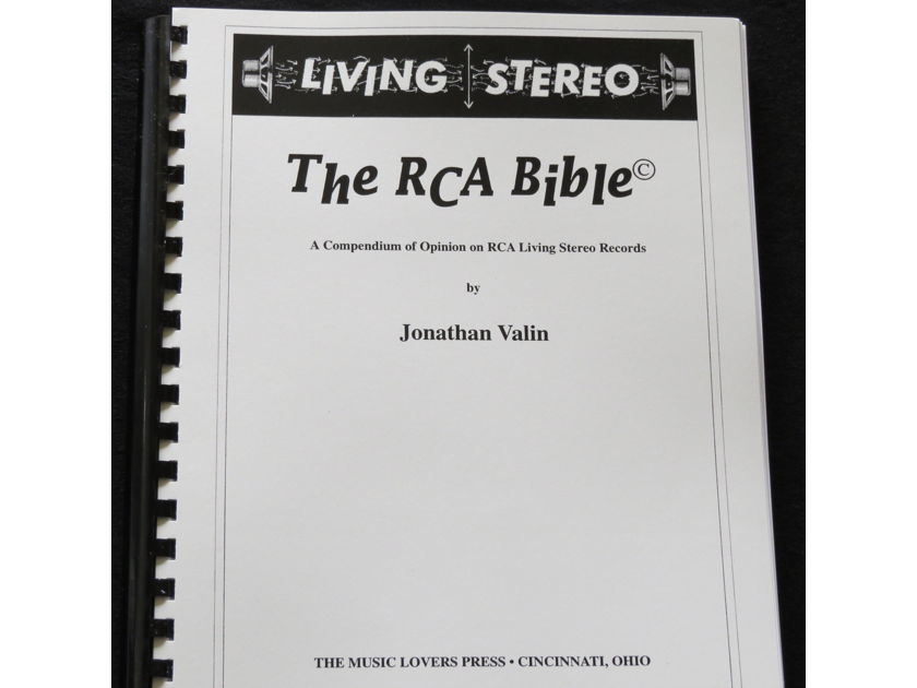 Jonathan Valin - "Living Stereo:  The RCA Bible, A Compendium of Opinion on RCA Living Stereo Records" Book