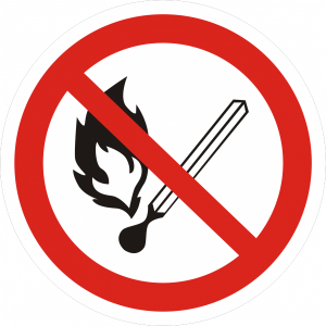 Векторный знак «Запрещается пользоваться открытым огнем»