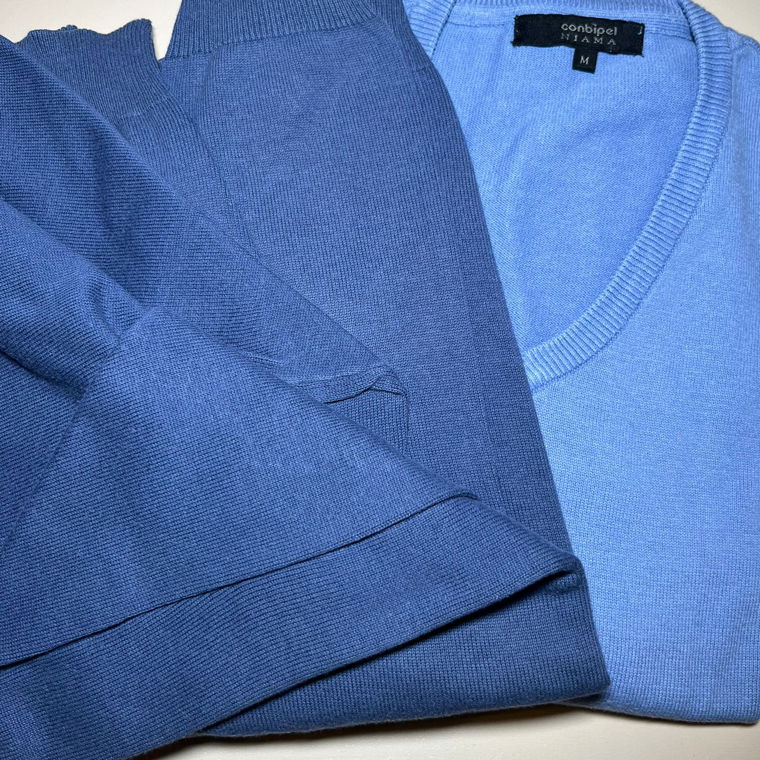 2 pullover cotone blu