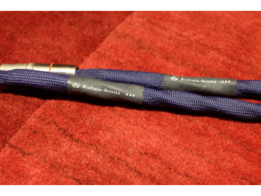 Kubala-Sosna Research Emotion XLR 1 meter cable (pair) One Pair of Kubala Sosna Emotion XLR cables