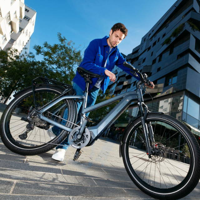 Man with Riese and Muller electric city bike