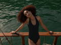 model on a boat