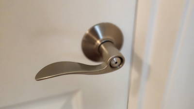 Interior door in a room