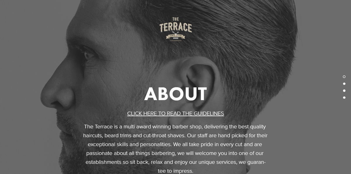Screenshot of The Terrace Portsmouth, from the barber & barbershop websites collection.