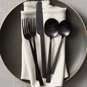 Kanto Stainless Steel Flatware Sets - Black Satin
