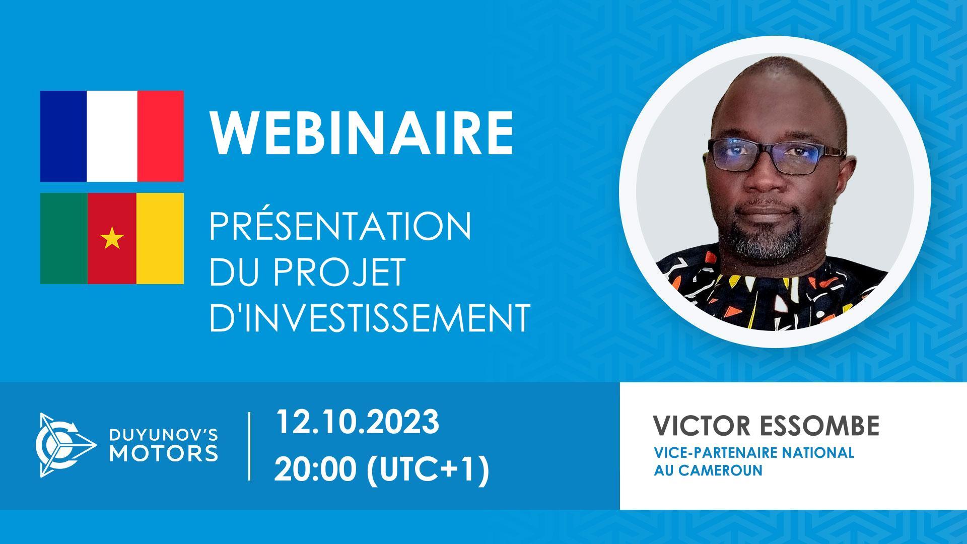 Cameroun. Présentation du projet d'investissement des "Moteurs Duyunov"