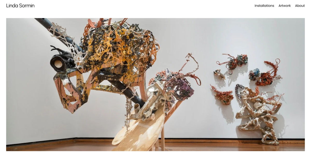 Screenshot of Linda Sormin, from the sculptor portfolios collection.