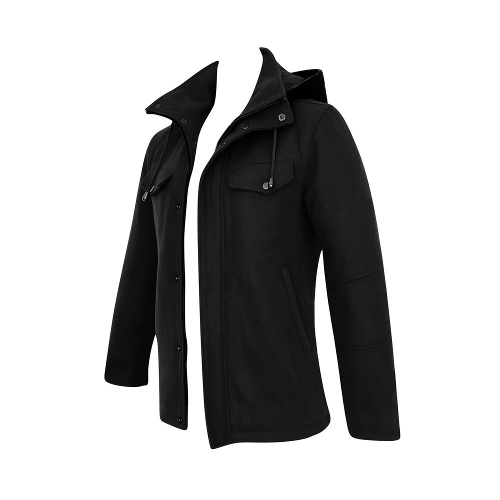 MELBOURNE - Black WOOL and CASHMERE - Image 3