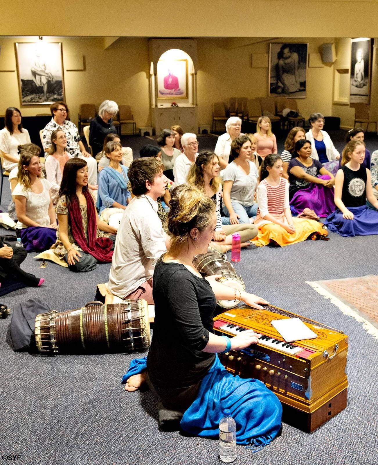 Chanting group in Melbourne Ashram Hall