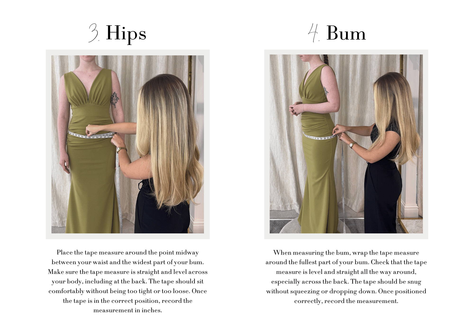 MEASUREMENTS  Bridesmaid by JB