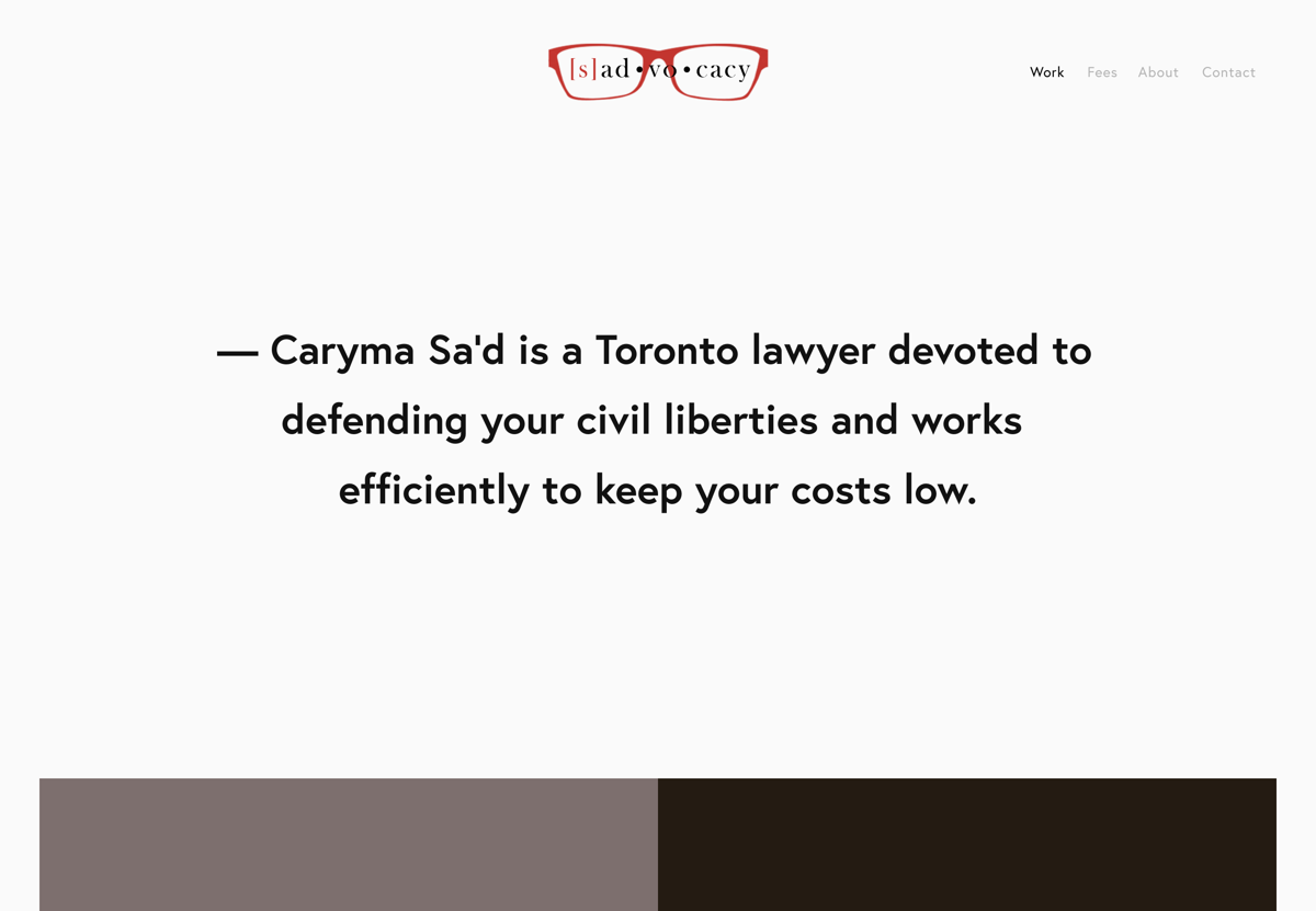 Screenshot of Caryma Sa'd, from the lawyer websites collection.
