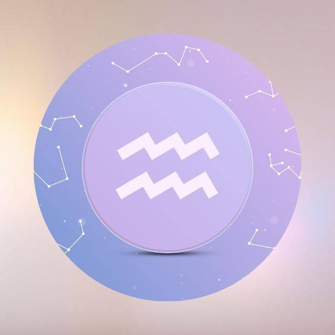 Symbole astrologique du Verseau, signe d’air représentant la liberté, la créativité et la vision du futur – HOKEE Minéraux